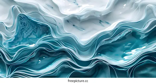 Blue and white abstract painting