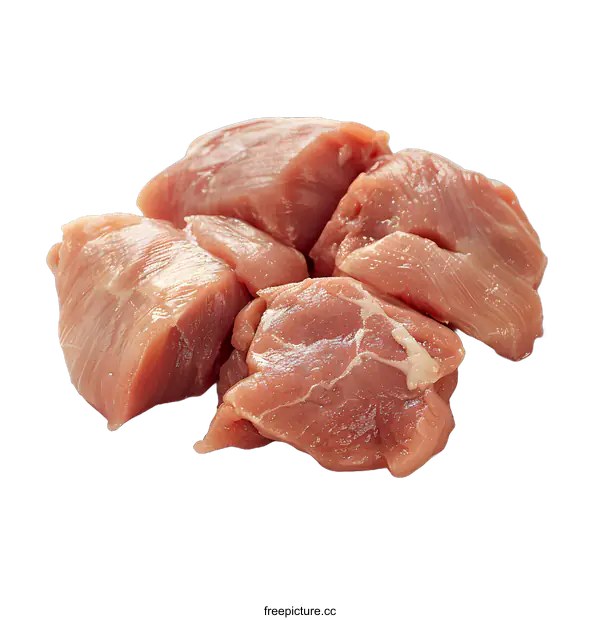 [Transparent Background PNG]Raw Pork Tenderloin Pieces on White Background