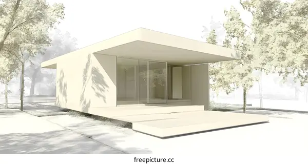 Minimalist Modern House Architectural Design Sketch