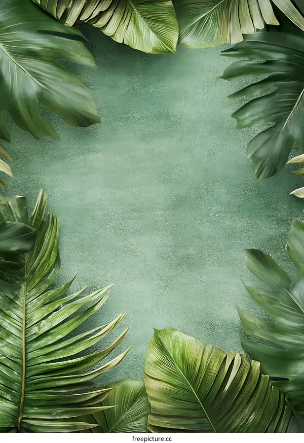 Green Tropical Leaves Background