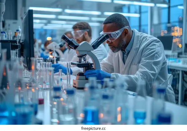 Scientists working in a lab
