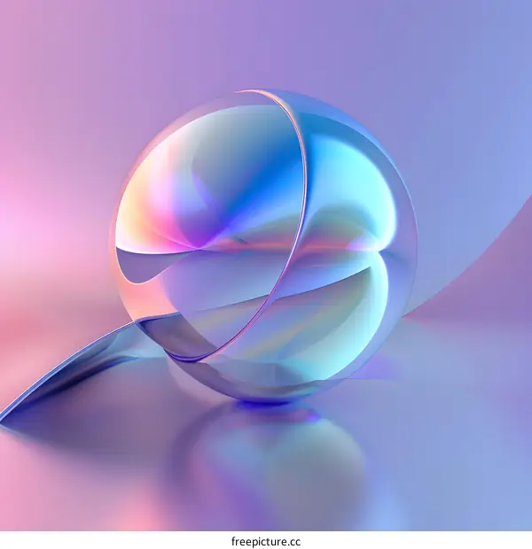 Abstract Glass Sphere on Purple Background