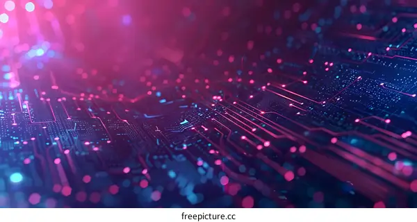 Pink and blue circuit board