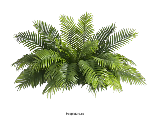 [Transparent Background PNG]Green Tropical Leaves Against White Background