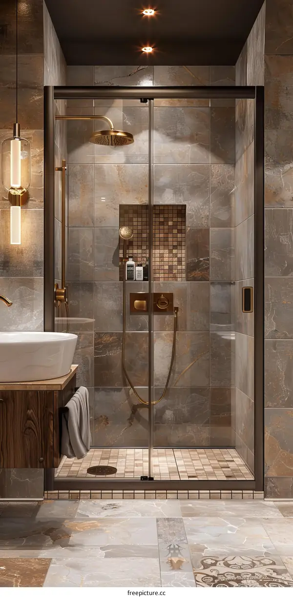 Modern Luxury Bathroom Design with Glass Shower