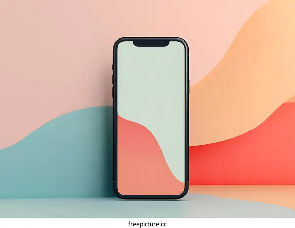 Modern Smartphone Mockup with Abstract Background