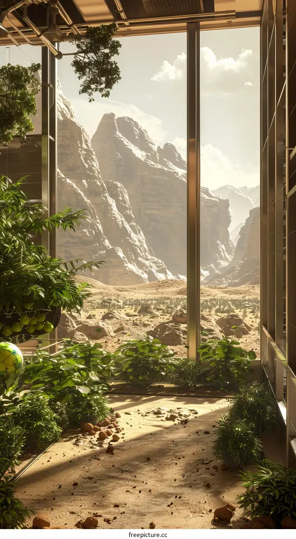 futuristic martian greenhouse