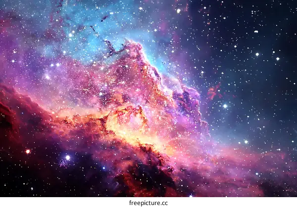 Cosmic Nebulae and Starry Expanse