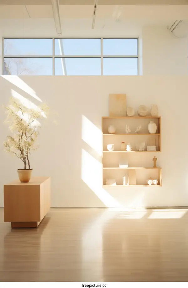 Minimalist Still Life with Ceramics and Sculpture