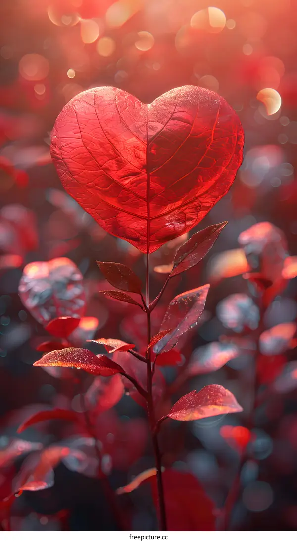 Red heart-shaped leaf