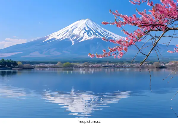 Mount Fuji and cherry blossoms