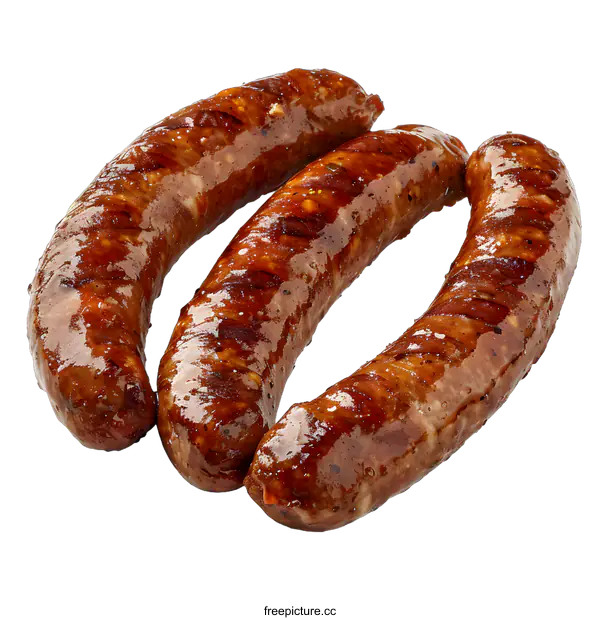 [Transparent Background PNG]three grilled sausages