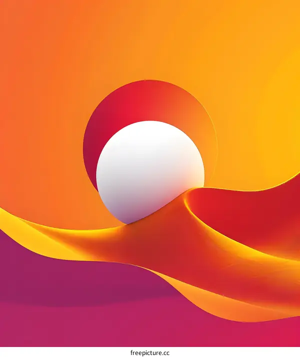 Abstract Orange and Red Background with a White Sphere