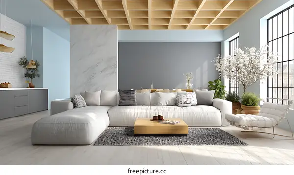 Modern Living Room Interior Design Illustration