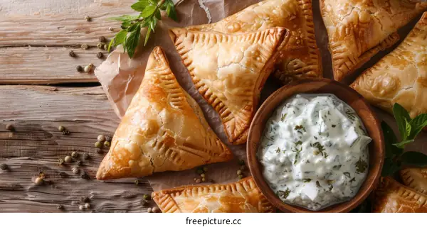 Homemade Puff Pastry Triangles with Creamy Spinach and Feta Filling