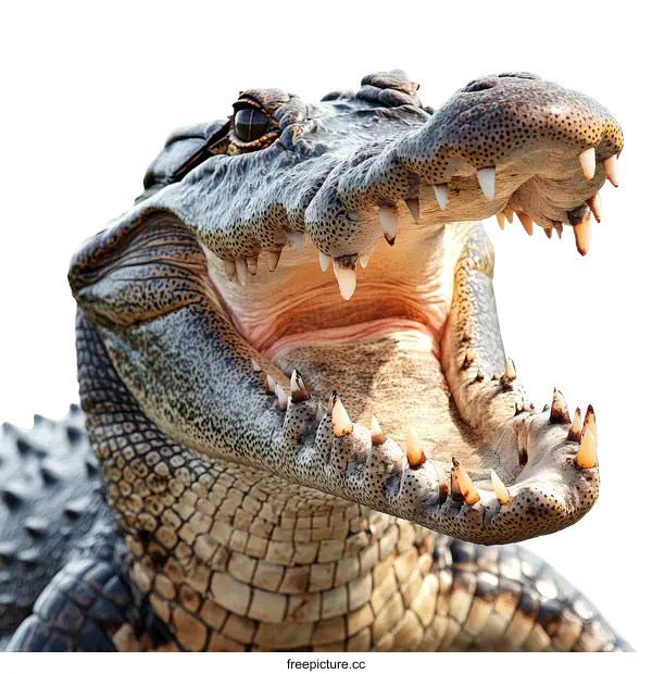 [Transparent Background PNG]Close-up View of a Crocodiles Jaw