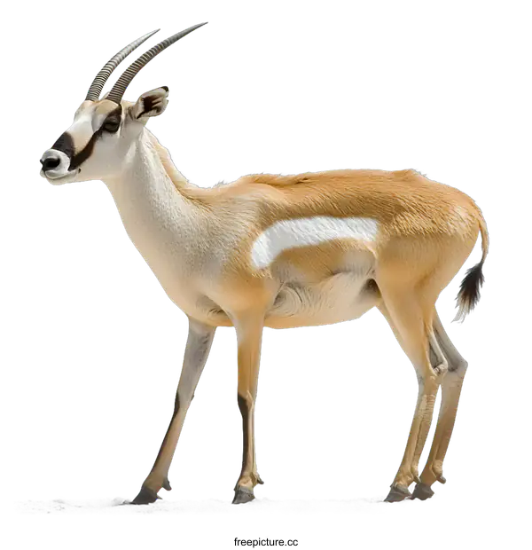 [Transparent Background PNG]White Tailed Gazelle Isolated on White Background