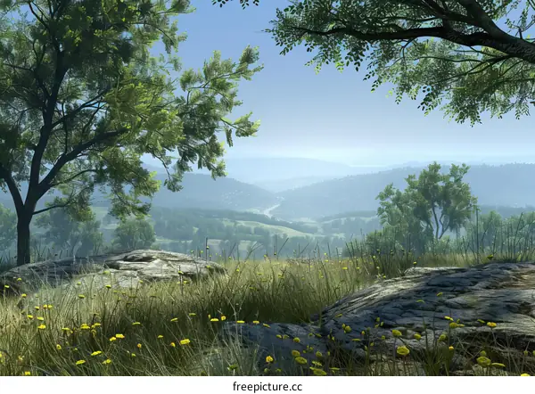 Picturesque rolling green hills in beautiful Tuscany