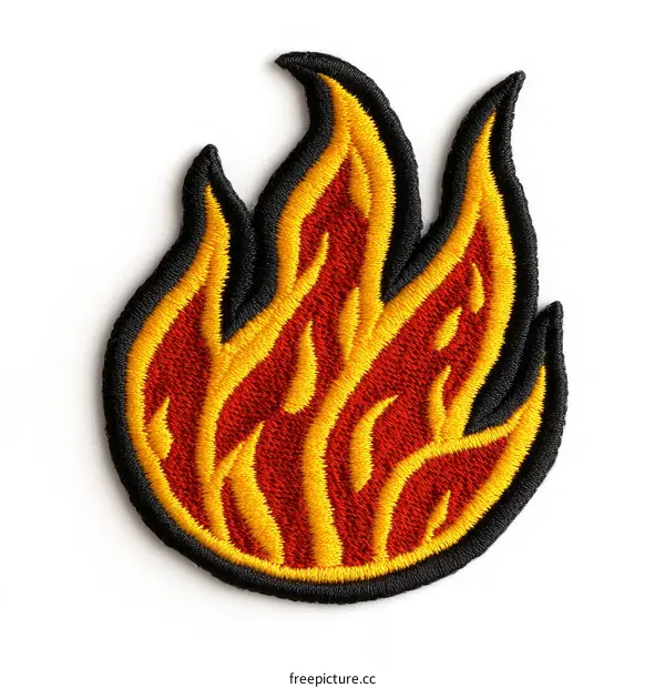 Embroidered Fire Patch Design