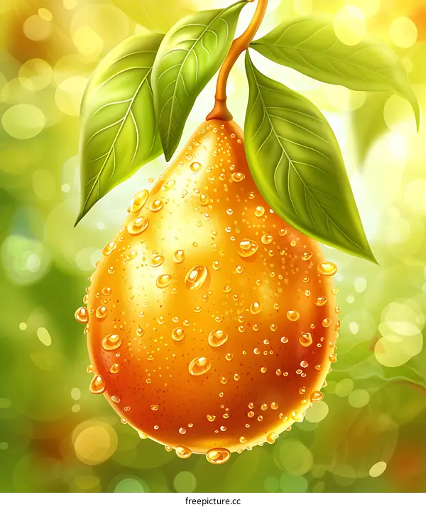 Fresh Juicy Orange Fruit With Dew Drops