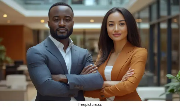 Two Business Professionals in Modern Office