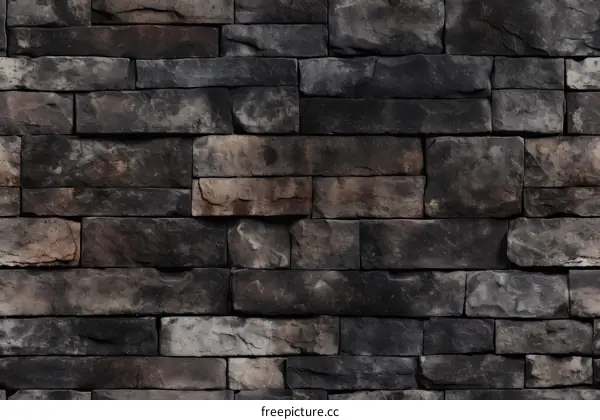 Dark Gray Brick Wall Texture in Industrial Style