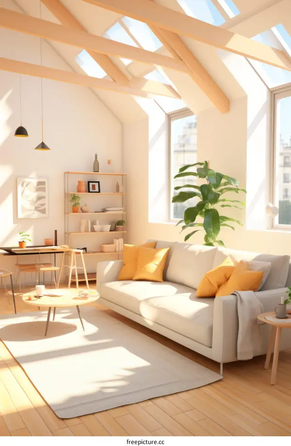 Bright and Airy Living Space with Modern Furnishings