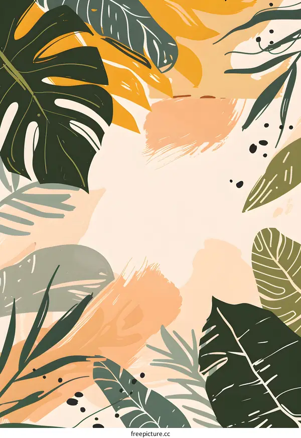 Tropical Leaves Pattern Abstract Illustration Background