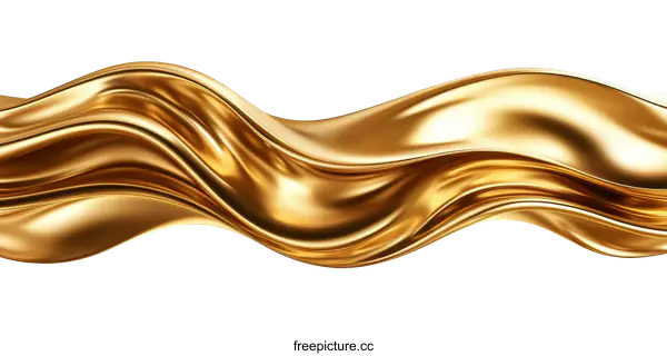 [Transparent Background PNG]Abstract Gold Liquid Flowing Design