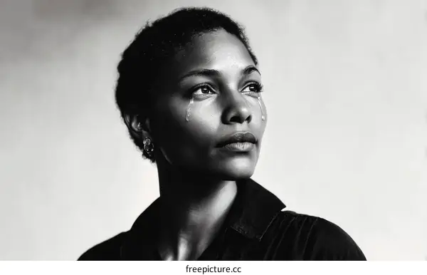 Black Woman Portrait with Tears