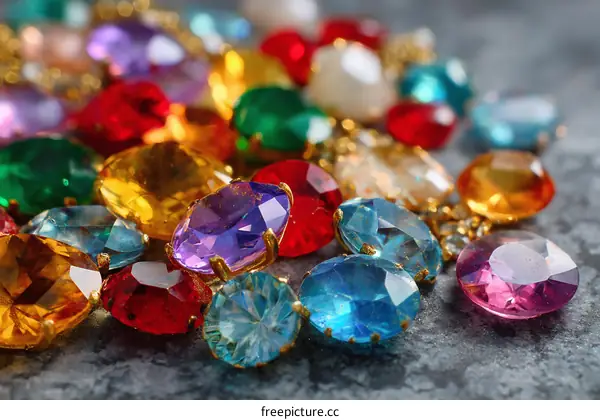 Colorful Gemstones Necklace Close-up