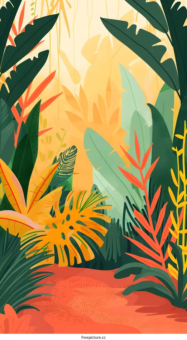 Tropical Leaves Illustration Background