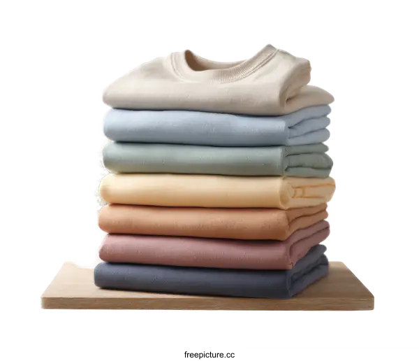 [Transparent Background PNG]Stacked Colorful Sweatshirts