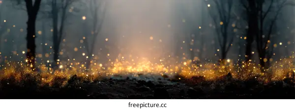 Magic Forest Pathway with Sparkling Lights