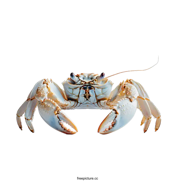 [Transparent Background PNG]Blue and Orange Crab on White Background