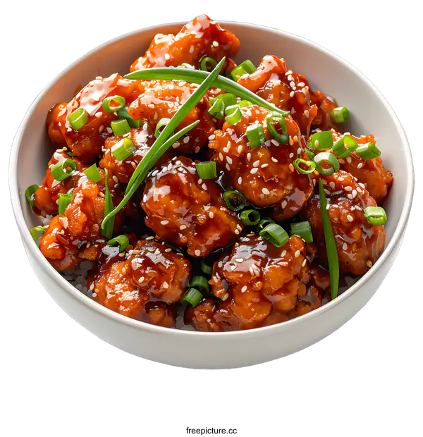 [Transparent Background PNG]Bowl of Sesame Chicken