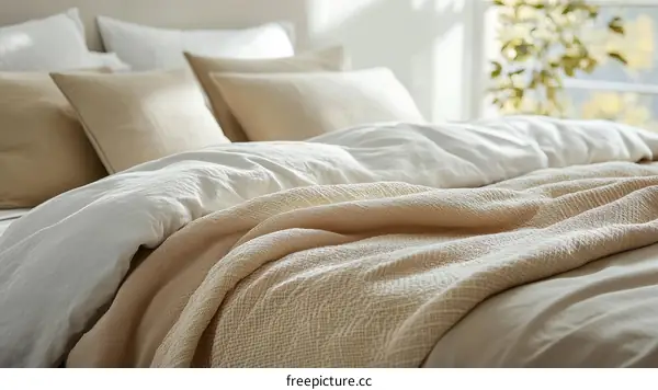 Beige Bedding Set Close-up View