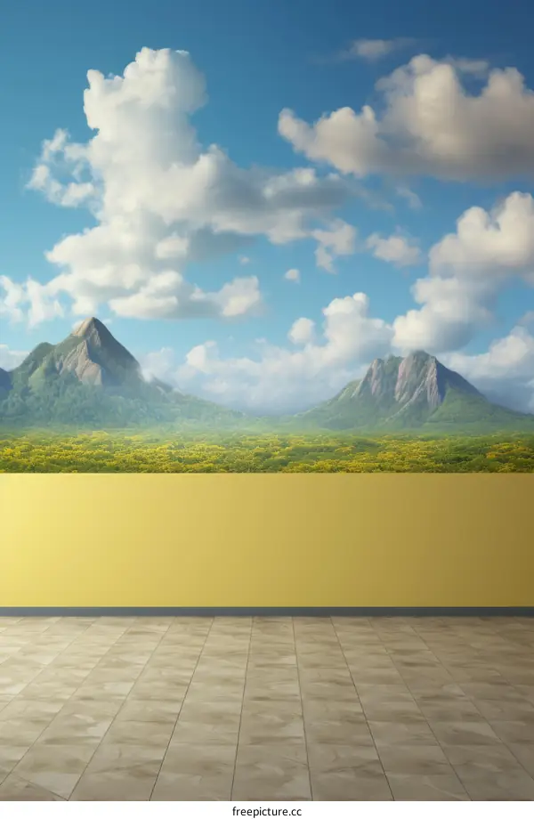 Green Mountains and Blue Sky