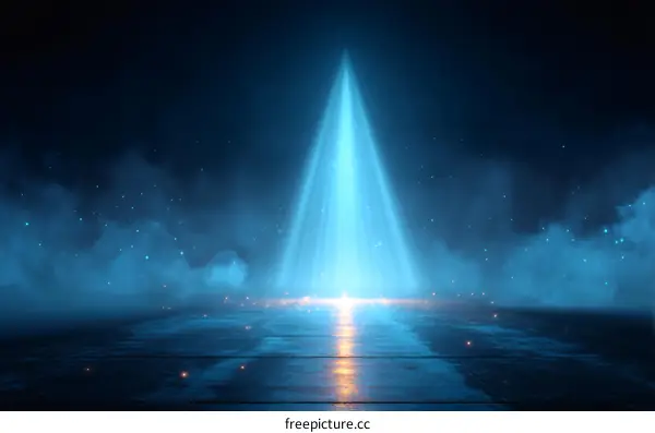 Abstract Light Beam Scene with Fog