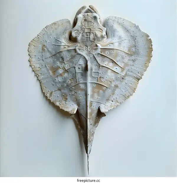 Preserved Stingray on White Background