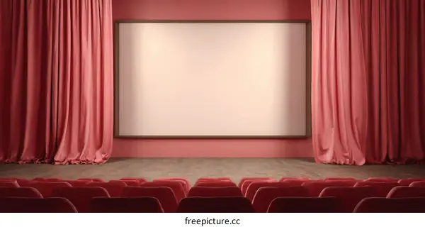 Vintage Cinema Stage with Projection Screen