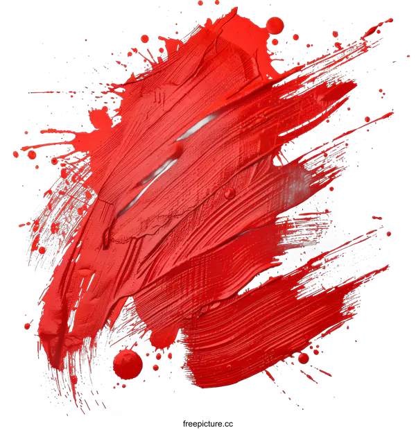 [Transparent Background PNG]Red Paint Splatter on transparent background