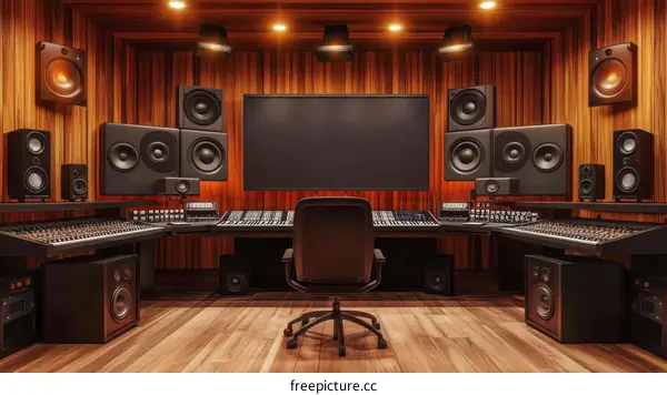 Professional Audio Recording Studio Interior