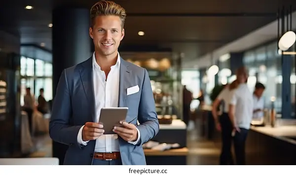 Confident Businessman in a Modern Office Environment