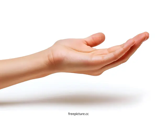 An Open Hand on a White Background