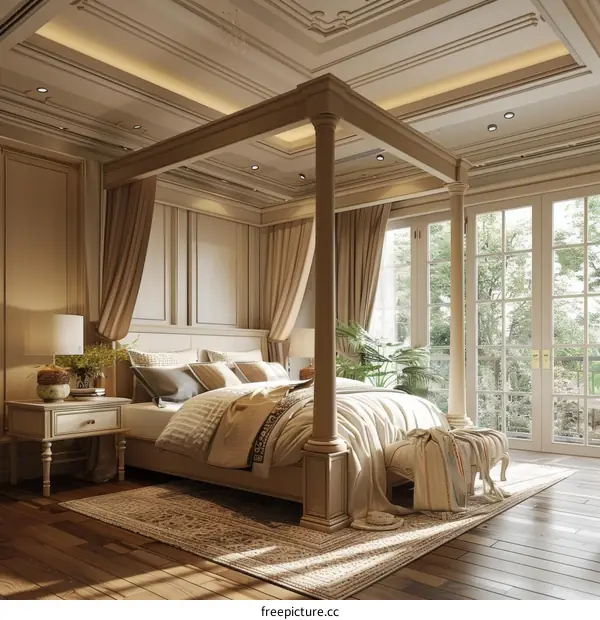 Elegant Classic Four-Poster Bedroom Interior Design