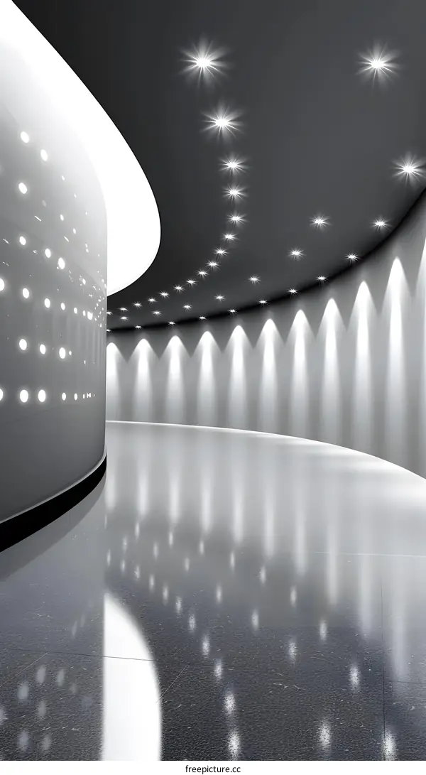 Modern Architecture Design With Spotlights