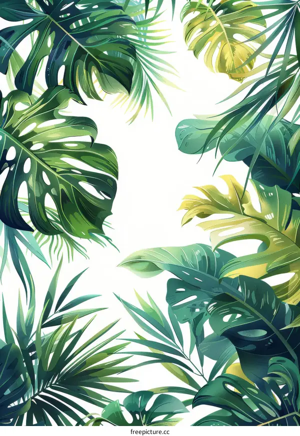 Lush Green Tropical Leaves