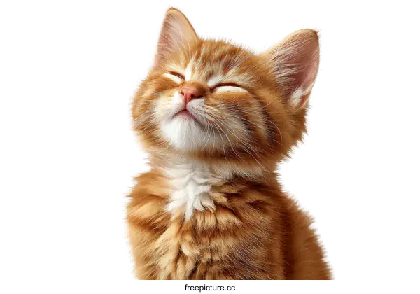 [Transparent Background PNG]Adorable Ginger Kitten Close-up Portrait