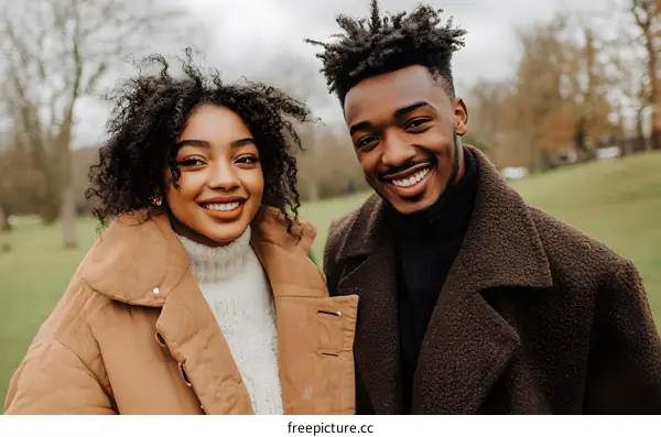 Smiling Couple in Winter Park